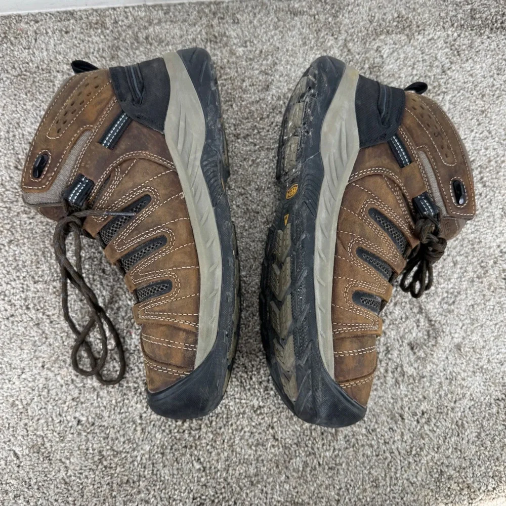 Keen Utility Lansing Mid Waterproof Work Boots Brown Men 10.5 D Steel Toe Safety